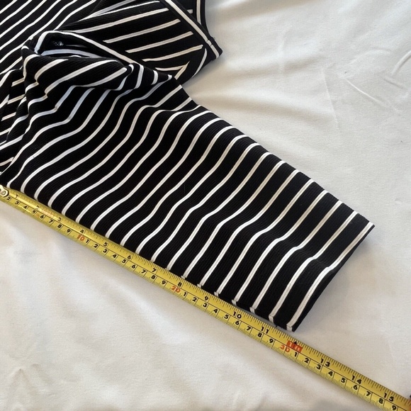 Lane Bryant Cold Shoulder Dress | Size 18/20 | Black White Striped 3/4‎ Sleeve - Picture 10 of 11